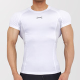 夏季男士t恤衫美式圆领速干运动短袖男户外跑步训练紧身服健身衣