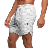夏季男士运动短裤美式潮牌薄款大码速干短裤男直筒数码印花五分裤